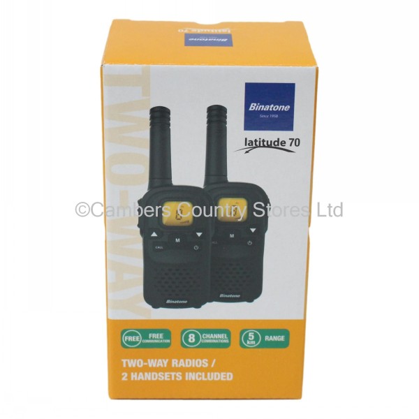 Binatone Latitude 70 Two Way Radios Twin Handset Pack Cambers Country